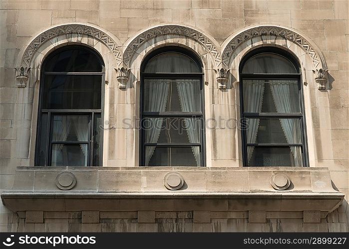 Windows of a building, Chicago, Cook County, Illinois, USA