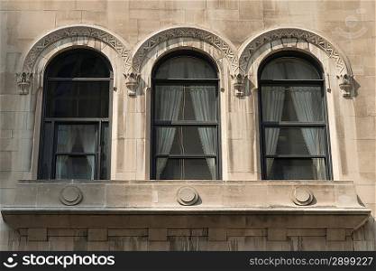 Windows of a building, Chicago, Cook County, Illinois, USA