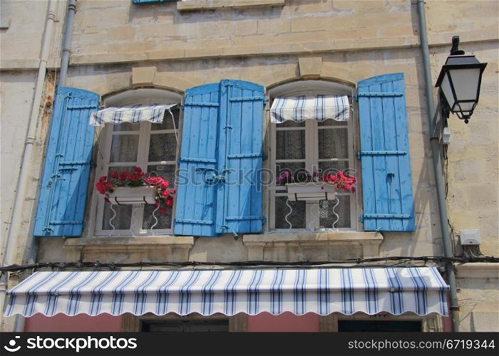 Windows of a house in the Provence, France