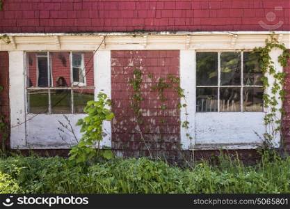 Windows of house, Victoria, Prince Edward Island, Canada