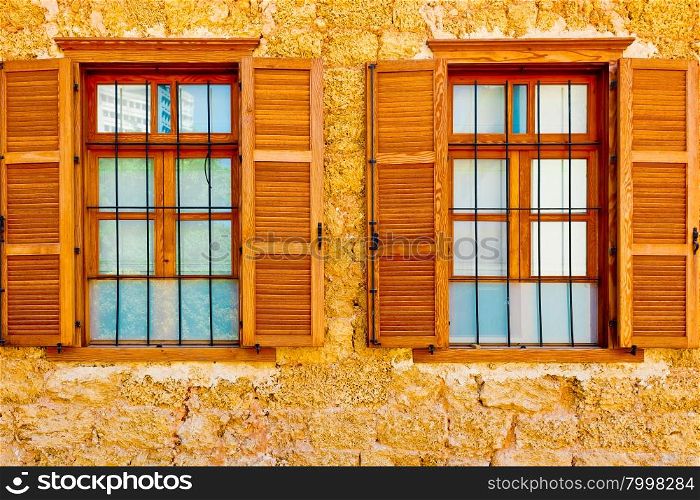 Windows of Old Building after Reconstruction in Tel Aviv
