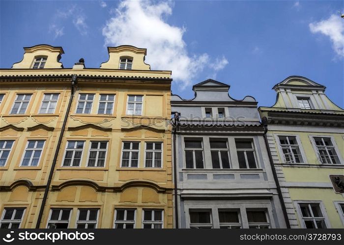 Windows of old buildings in Prague