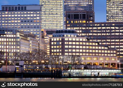 Windows of Skyscraper Business Office, Corporate building in London City, England, UK