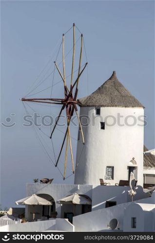 Windwill in Oia Santorini, Greece