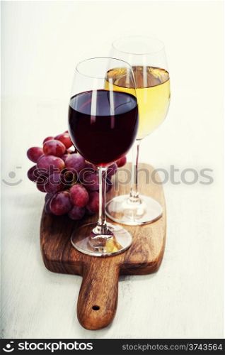 Wine and grape close up image