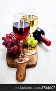 Wine and grape close up image