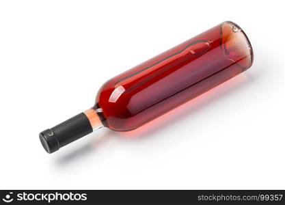 wine bottle on white with clipping path