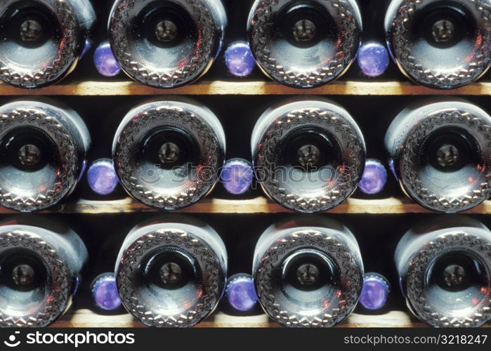 Wine Bottles in Rack