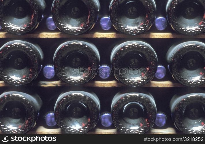 Wine Bottles in Rack