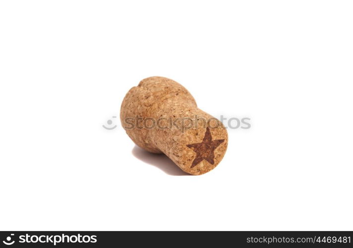 Wine cork isolated on white