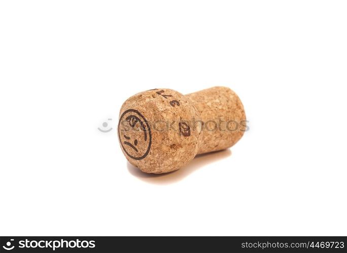 Wine cork isolated on white