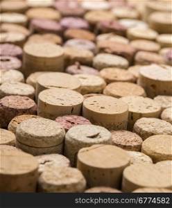 Wine corks close-up with blur