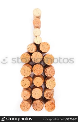 Wine corks isolated on white as a bottle