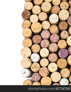 wine corks on white background