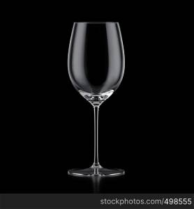 Wine glass isolated on black background. Wine glass