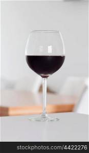 Wine glass set on a white table