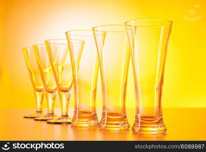 Wine glasses against gradient background