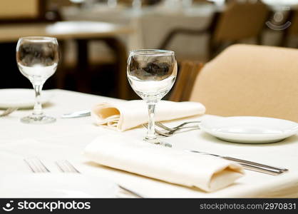 Wine glasses on the table - shallow depth of field