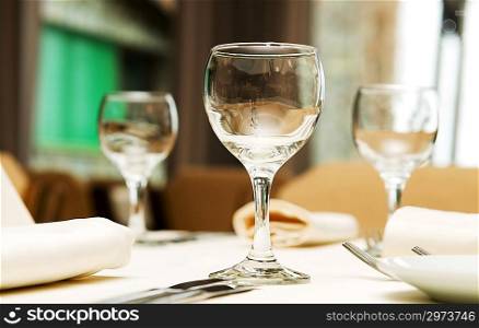 Wine glasses on the table - shallow depth of field