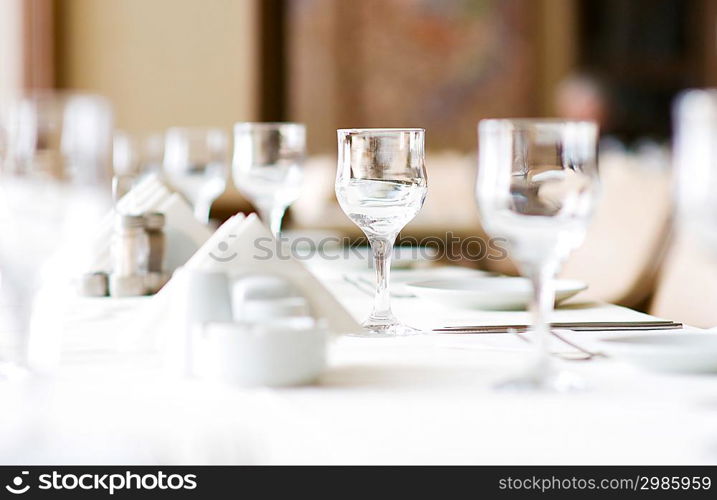 Wine glasses on the table - shallow depth of field