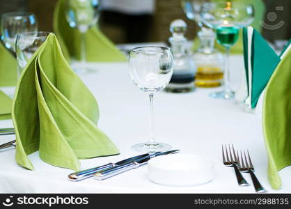 Wine glasses on the table - shallow depth of field