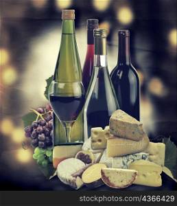 Wine ,Grape And Cheese Collection