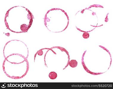 wine stains isolated on white background