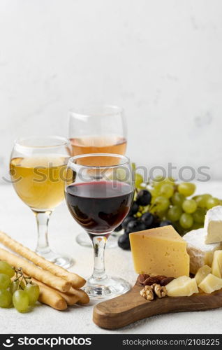wine tasting with cheese assortments