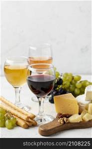 wine tasting with cheese assortments