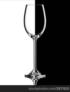 wineglass on a black and white background