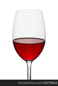 wineglass with red wine isolated