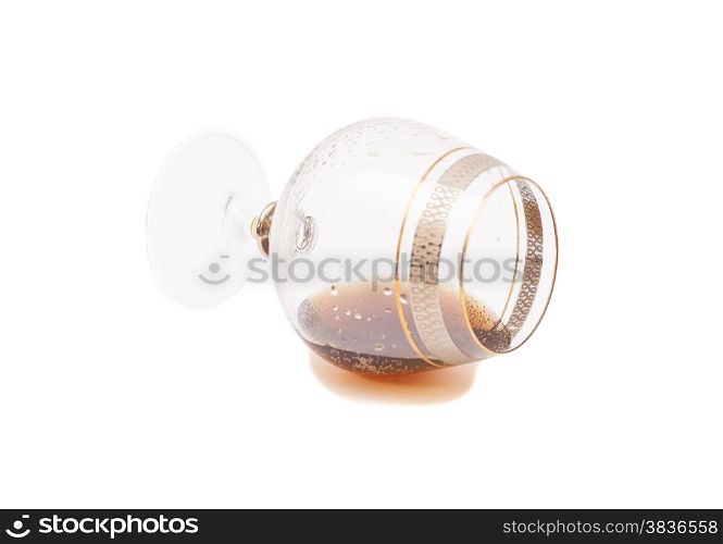 Wineglass with wine isolated on white