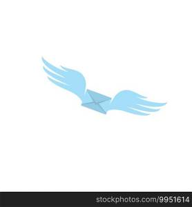 wing mail logo vector icon illustration design 