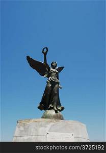 Winged Nike, Greek goddess of victory, Statue at Rhodes island, Greece.