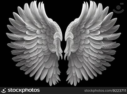 Wings of an angel illustration. Ai genrative.