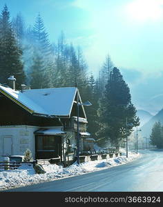 Winter Alp mountains in Austria