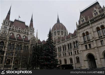 Winter at the Hungarian Parliament Building, Budapest, Hungary