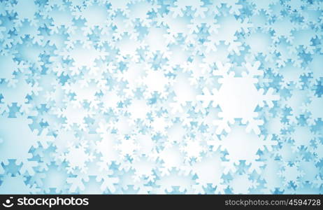 Winter background. Background image with white snowflakes on blue