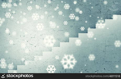 Winter background. Background image with white snowflakes on blue