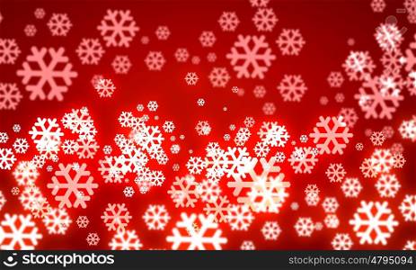 Winter background. Background image with white snowflakes on red