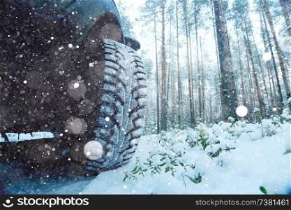 Winter car wheel studs, the concept of winter car ride