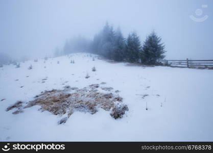 Winter Carpathian mountains, Ukraine