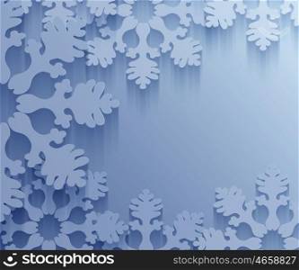 Winter Holiday 3D Snowflake Background