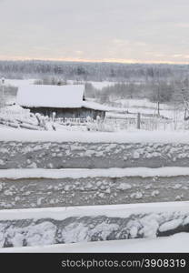 Winter in Russian village