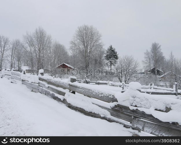 Winter in Russian village