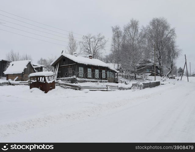 Winter in Russian village