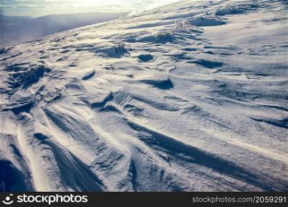 Winter landscape in Ukraine, the Carpathian mountains.. Winter landscape