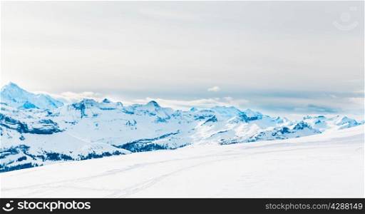 Winter landscape. winter mountains landscape. Beautiful winter