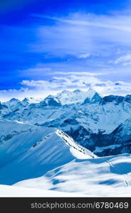 Winter landscape. winter mountains landscape. Beautiful winter