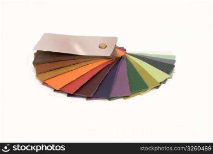 Winter Leather Sample Colors Catalogue over with background